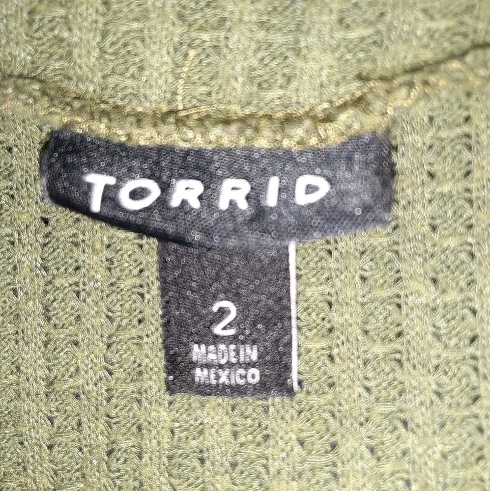Womens plus size 2X, Torrid green knit top - Picture 3 of 3